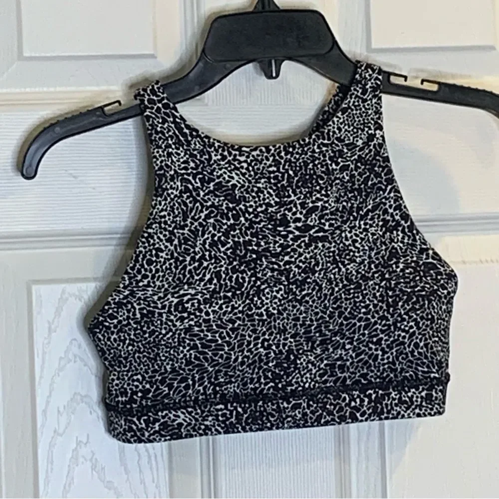 Lululemon Energy Bra *High Neck Polar Shift Alpine White Black Size 6